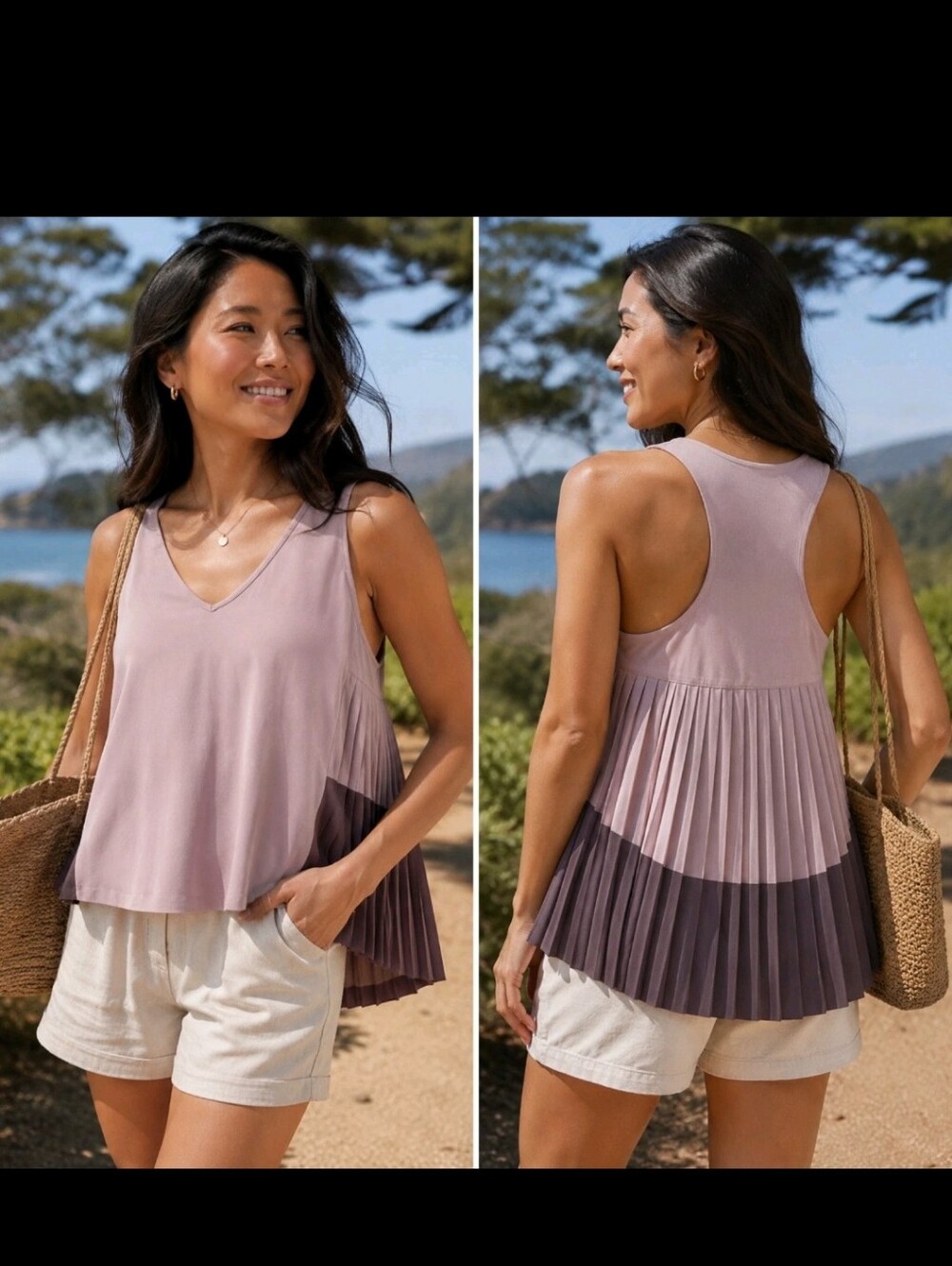 Athleta Swing Forward Pleated Tank
